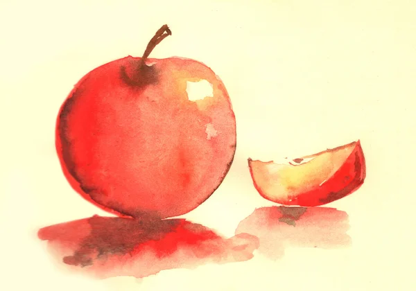 Illustrazione ad acquerello Apple — Foto Stock