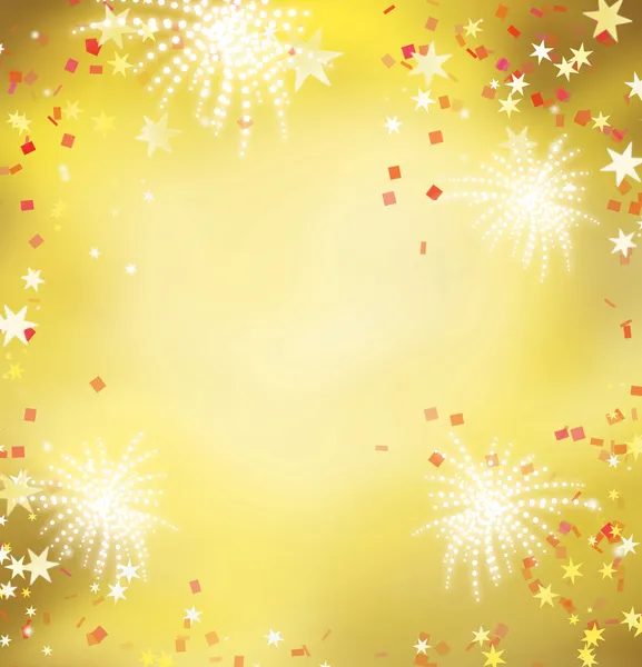 Vuurwerk celebration gouden achtergrond — Stockfoto