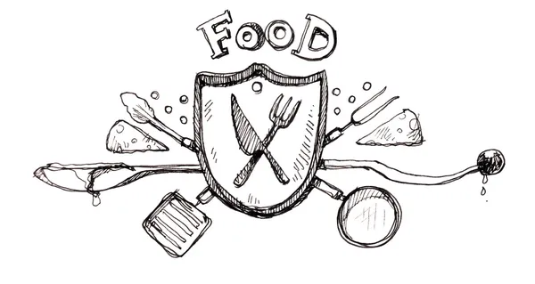 Icône alimentaire logo drawin — Photo