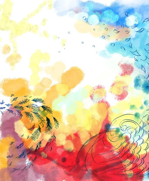 Abstrato pássaro sonhador voar fundo colorido — Fotografia de Stock