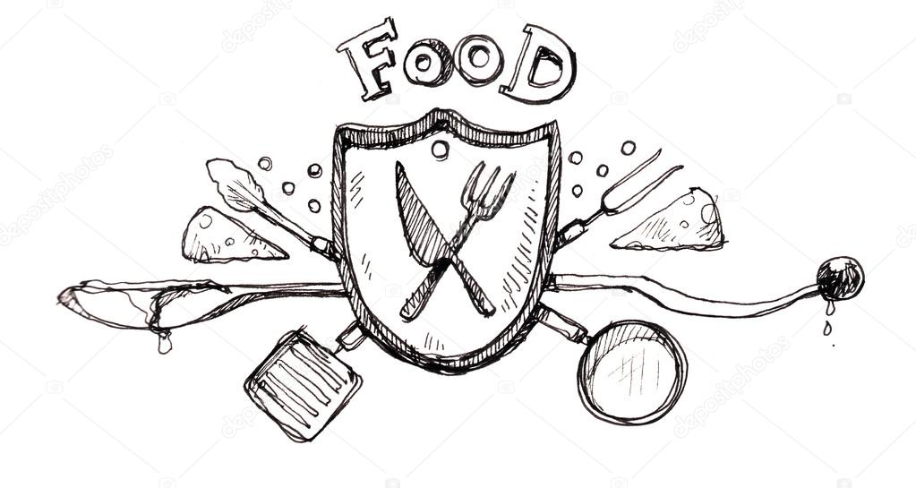 Food icon logo drawin
