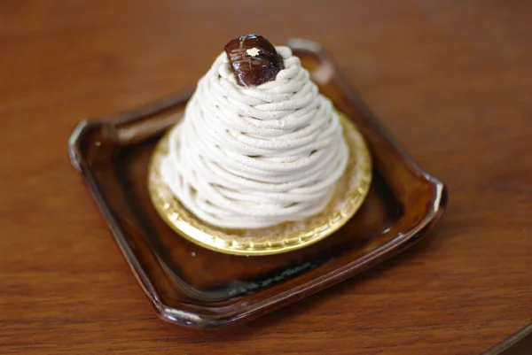 Mont blanchera tårta fransk kombination med japansk stil — Stockfoto