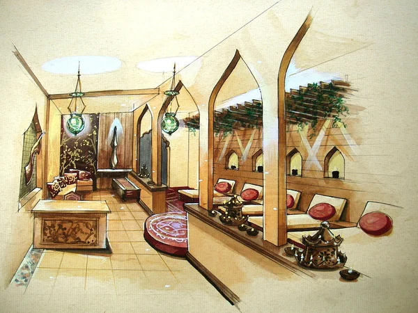 Spa e massagem loja interior dizimação ilustração — Fotografia de Stock