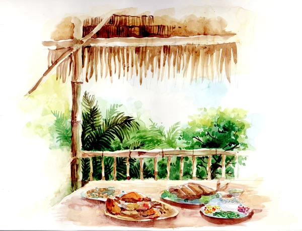 Thai food painting — Stock Photo, Image