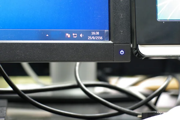 Botão de energia para tela do computador — Fotografia de Stock