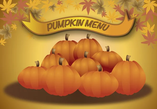 Тыквенное меню, любимое блюдо на Хэллоуин и благодарности — стоковый вектор