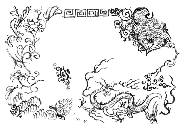 Chinese elements drawing — Stock Photo, Image