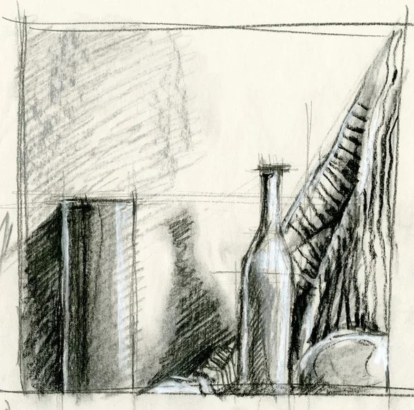 Composition still objects drawing — Stock Photo, Image