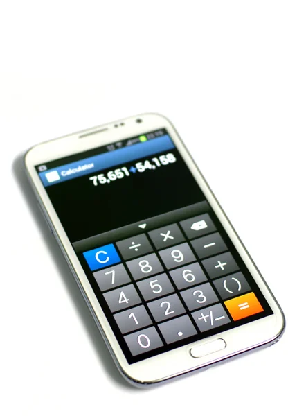 Cellulare, funzione di calcolatrice dello smart phone — Foto Stock