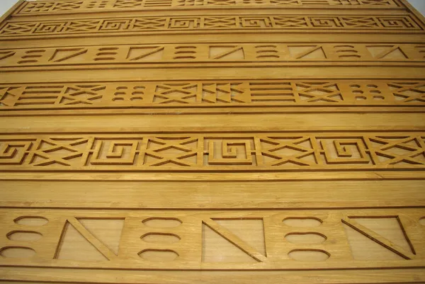 Geometrické vytvořený dřevo, inspried egypthian vzor — Stock fotografie