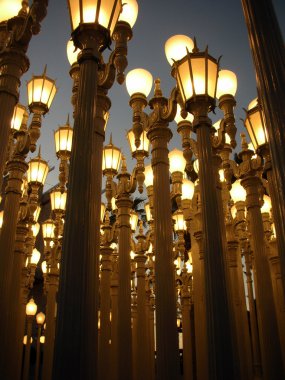 LACMA, Los Angeles County Museum of Art lamps installation art clipart
