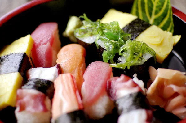 Sushi set on black background — Stock Photo, Image