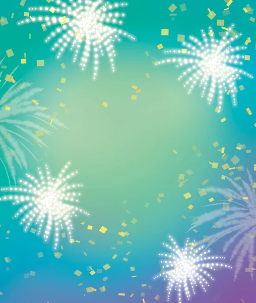 Tűzijáték ünnep, zöld, lila háttér — Stock Fotó