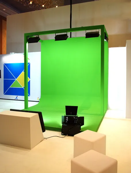 Set di schermi verdi per riprese di film — Foto Stock