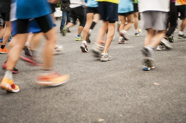 Marathon start, shoes runner — Stock Photo, Image