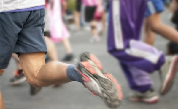 Marathon start, shoes runner — Stock Photo, Image