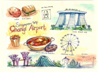Singapur illüstrasyon