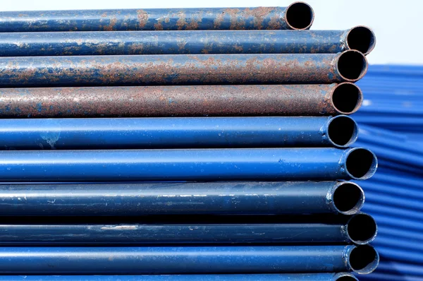Blue pipe rusted — Stock Photo, Image