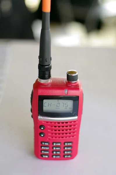 Red walky talky equipment for construction business — Stock Photo, Image