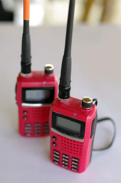 Red walky talky equipment for construction business — Stock Photo, Image