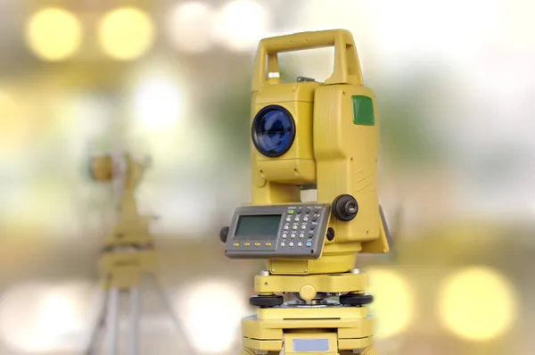 Constructie en engineering tool, total-station — Stockfoto