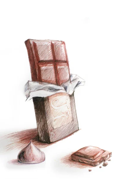 Ilustração da barra de chocolate — Fotografia de Stock
