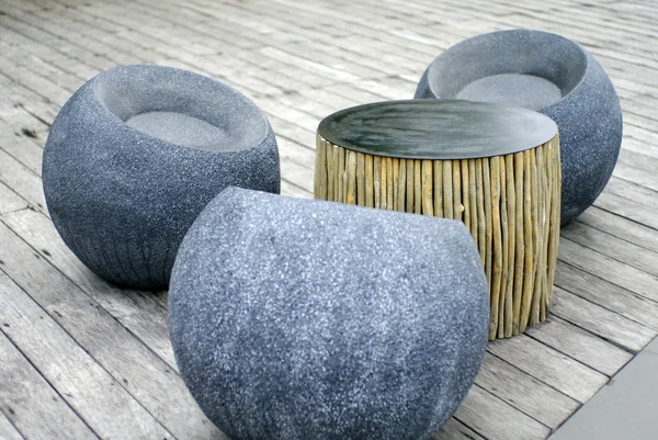 Piedra asiento al aire libre — Foto de Stock