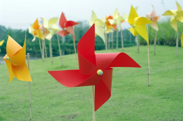 Colourful windmill field — Stock Photo, Image