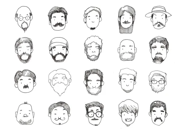 Les gars avec illustration de barbe — Photo