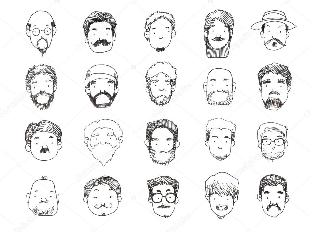 Guys with beard illustration