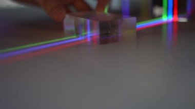RGB ışığı ile el testi dikdörtgen prizması .