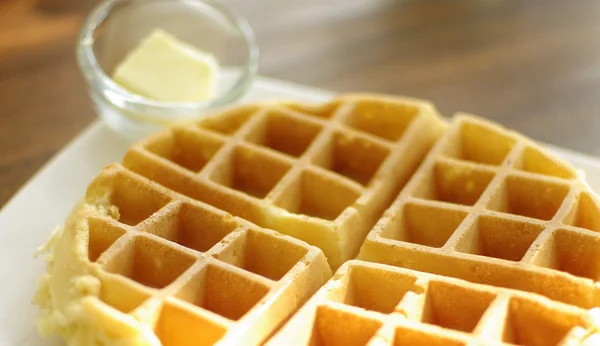 Waffle with butter — Stock Photo, Image