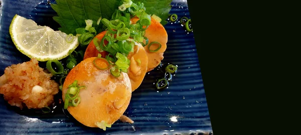 Ankimo Fish Liver Monkfish Organ Japanese Food Cuisine Banner Copy — Fotografia de Stock