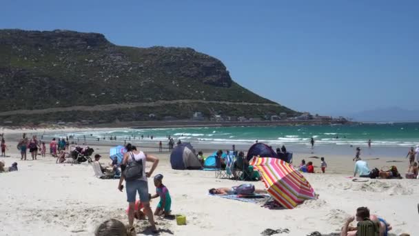 Cape Town Güney Afrika Aralık 2018 Afrika Nın Doğal Plajının — Stok video