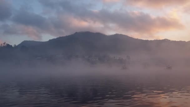 Mae Hong Son Thailand City Mist Beautiful Sunrise Moving Fog — Stockvideo