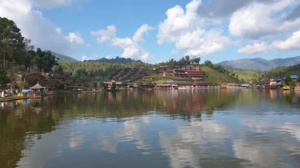 Pan View Mae Hong Son Thailand Lake Resorts Ruk Thai — Stok video