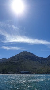 Hout Körfezi manzara manzarası tekne manzarası Cape Town, Güney Afrika turistik merkezi.