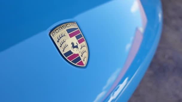 Bangkok Thailand Jauary 2022 Supercar Porsche Logo Mexiko Blå Färg — Stockvideo