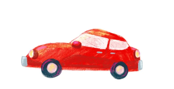 Rouge Rapide Sport Décapotable Voiture Style Rétro Illustration Numérique — Photo