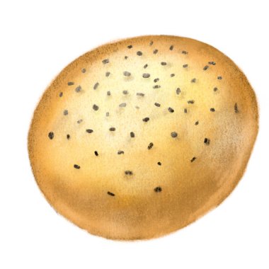 Taze pişmiş siyah susamlı buğday sağlıklı ekmek ekmeği el resmi