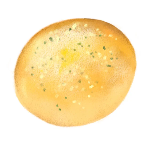 Fresh Italian Garlic Cheese Parsley Baked Bread Bun Bakery Hand — Stock Photo, Image