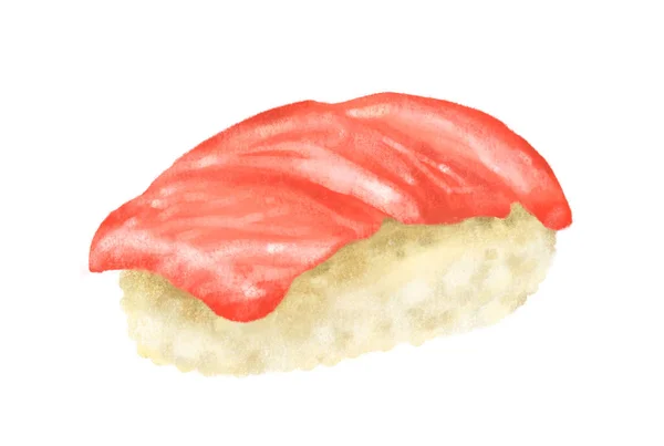 Ручний Малюнок Японської Їжі Otoro Tuna Maguro Sushi Nigiri — стокове фото