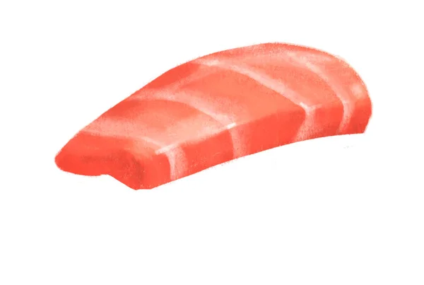 Japanese Food Raw Fish Sashimi Hand Drawing Illustration Painting — ストック写真