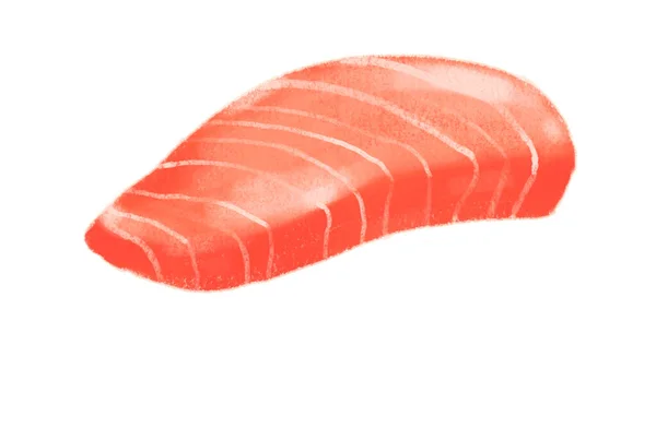 Comida Japonesa Peixe Cru Sashimi Mão Desenho Ilustração Pintura — Fotografia de Stock