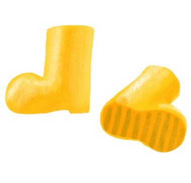 Yağmurlu mevsim sarı çizmeler, el çizimleri.