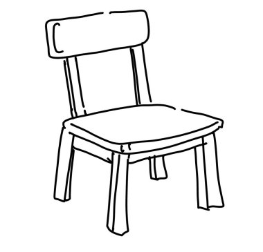 Ahşap çizim, çizim, mobilya, sandalye, el çizimi.