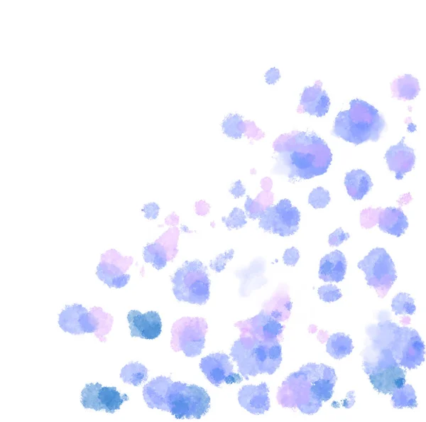 Cool Tone Pueple Blue Leaves Flowers Abstract Dots Pattern Watercolor — Stock Photo, Image