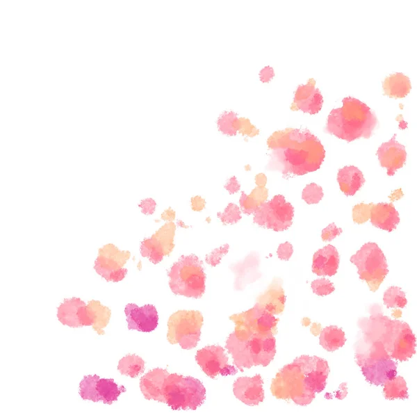Летний Тон Красный Розовые Листья Цветы Абстрактные Точки Шаблон Акварели — стоковое фото