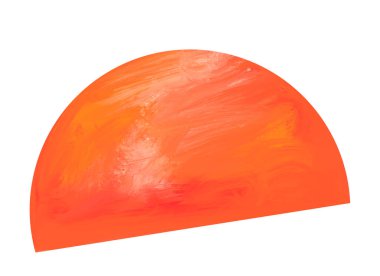 Yarım daire şeklinde yağlı boya resim dokusu sanatsal sanat kutusu