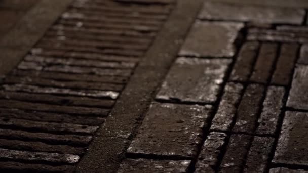 园林式古砖夜间布局路径的石榴石设计模式 — 图库视频影像